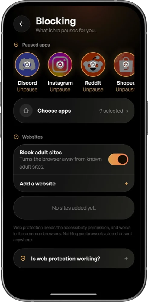 Choosing which apps to lock