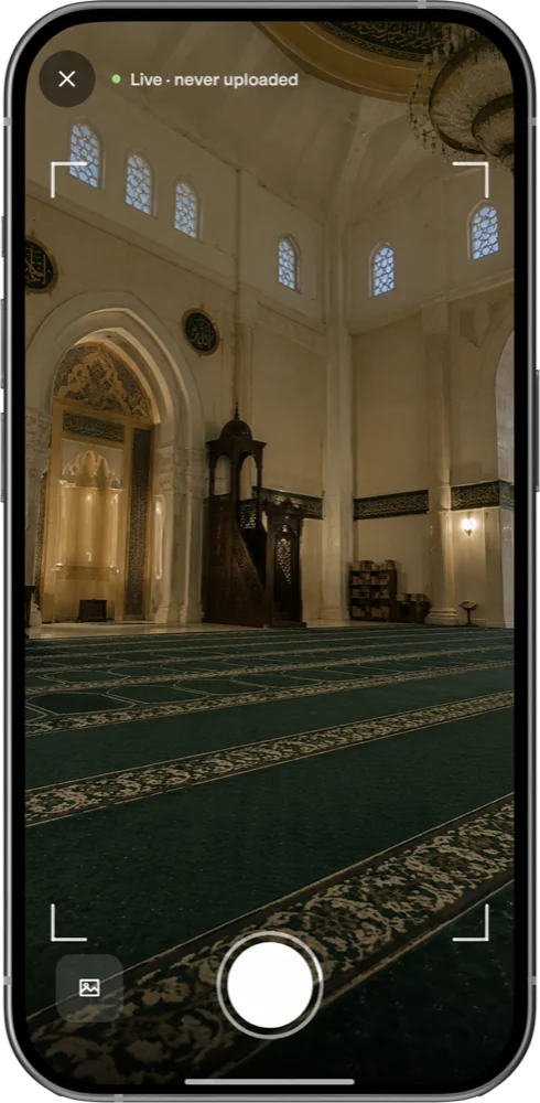 Taking an optional photo of your prayer spot